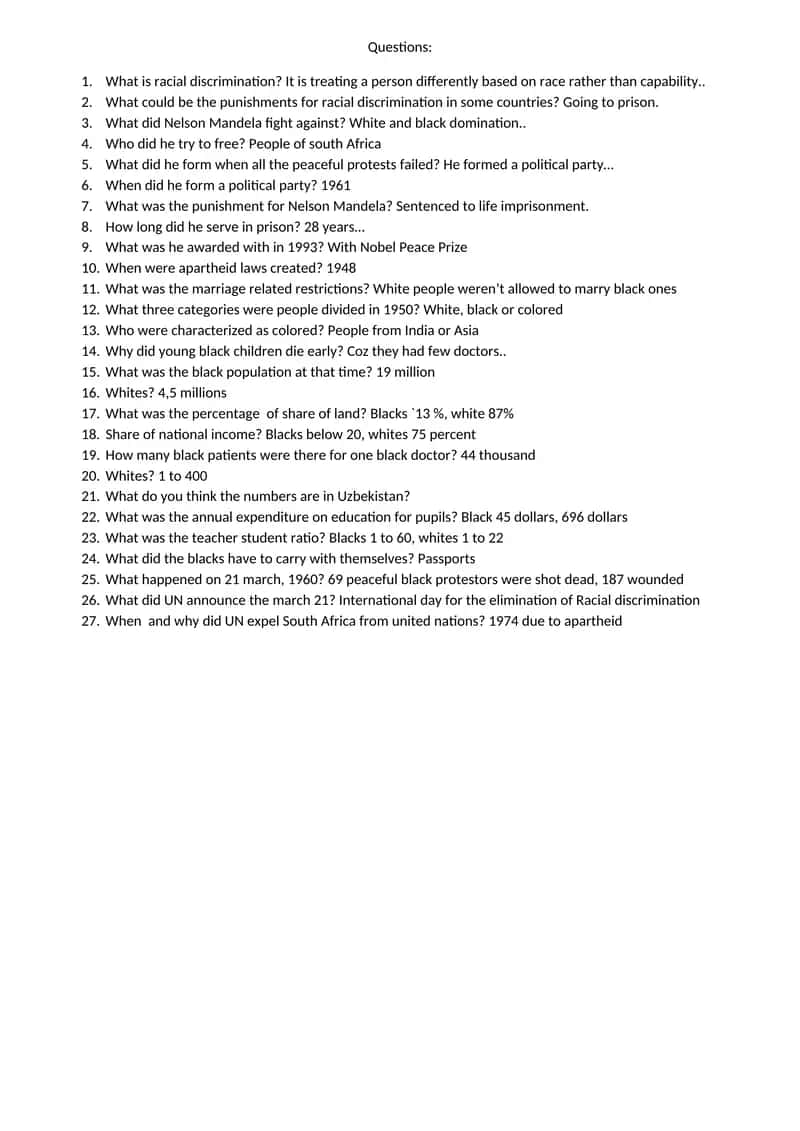Nelson Mandela and Apartheid Laws 1