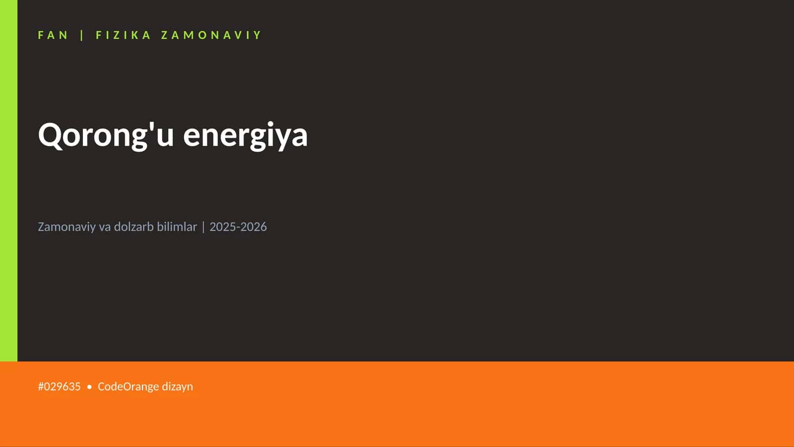 FIZIKA ZAMONAVIY 1