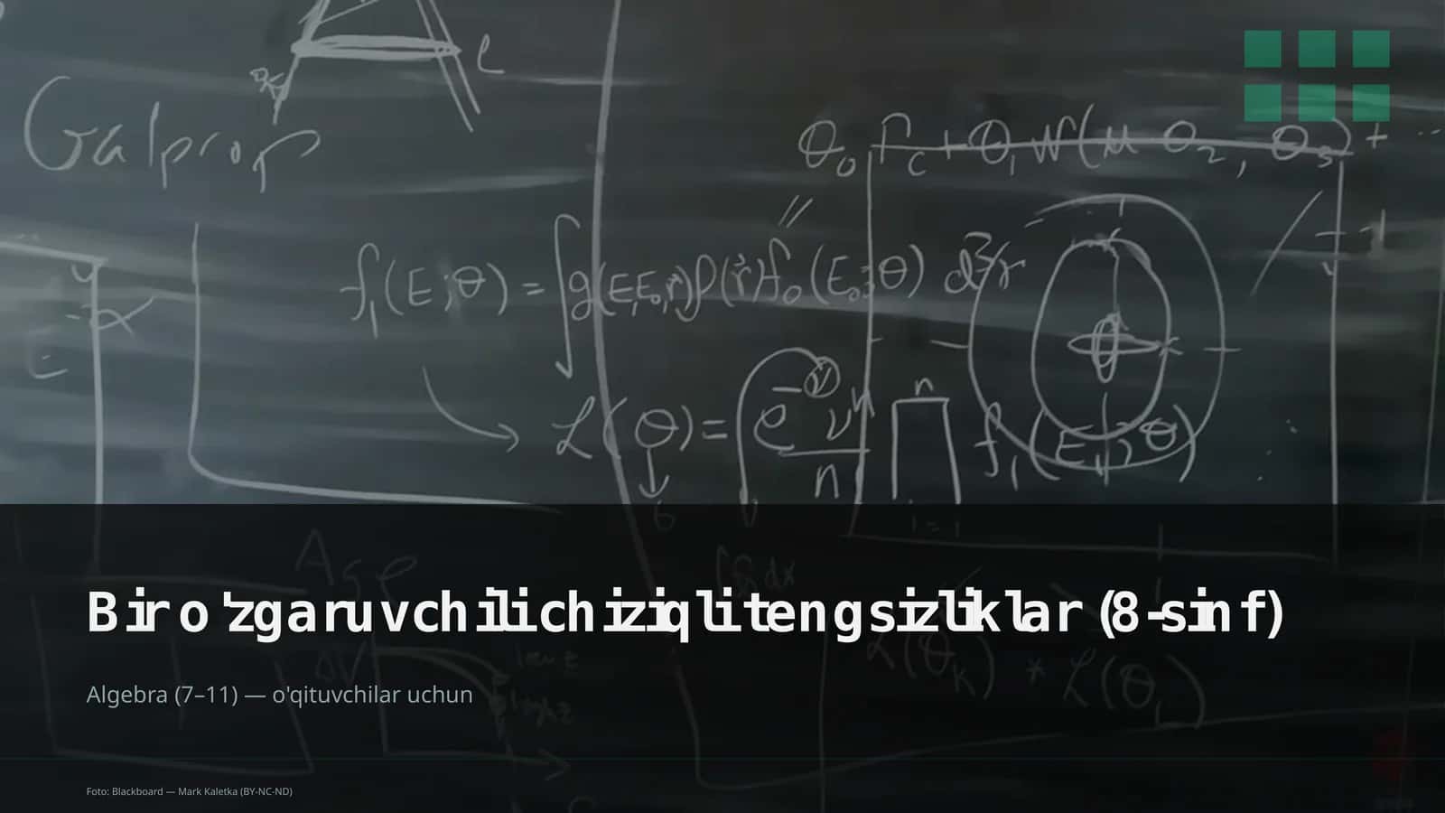 Algebra (7–11) — o'qituvchilar uchun 1