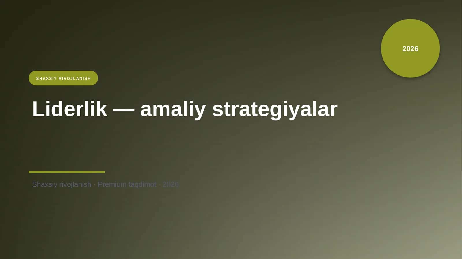 Liderlik — amaliy strategiyalar 1