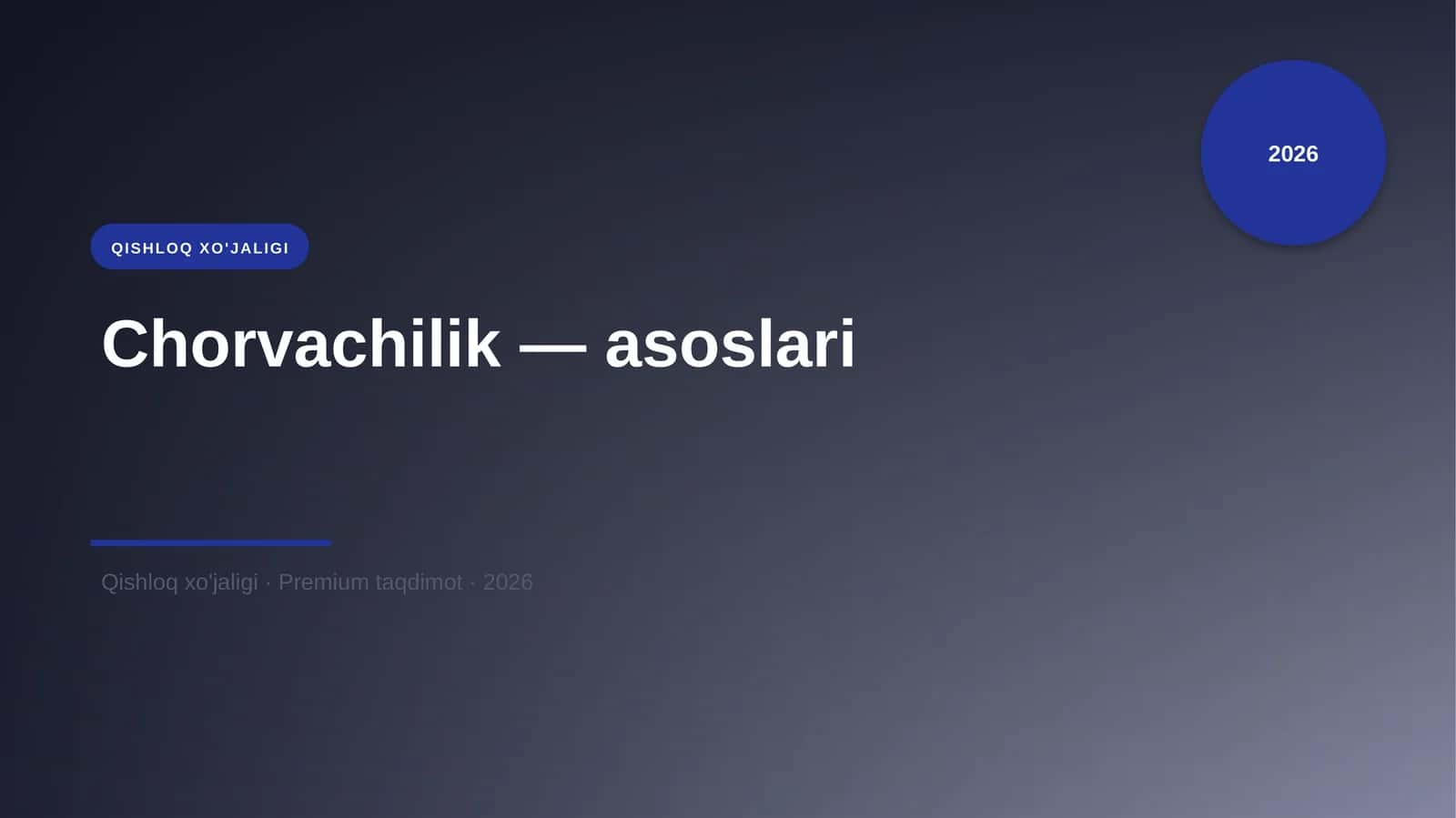 Chorvachilik — asoslari 1