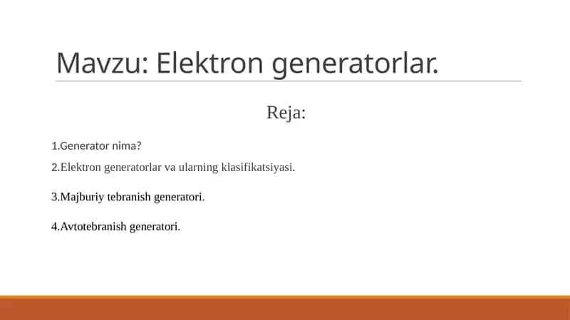 Elektrongeneratorlar 1