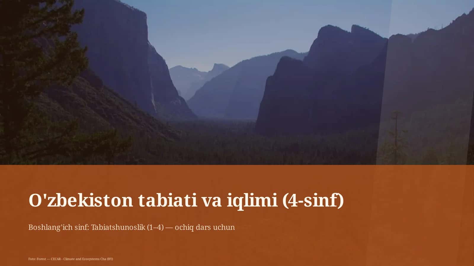 O'zbekiston tabiati va iqlimi (4-sinf) 1