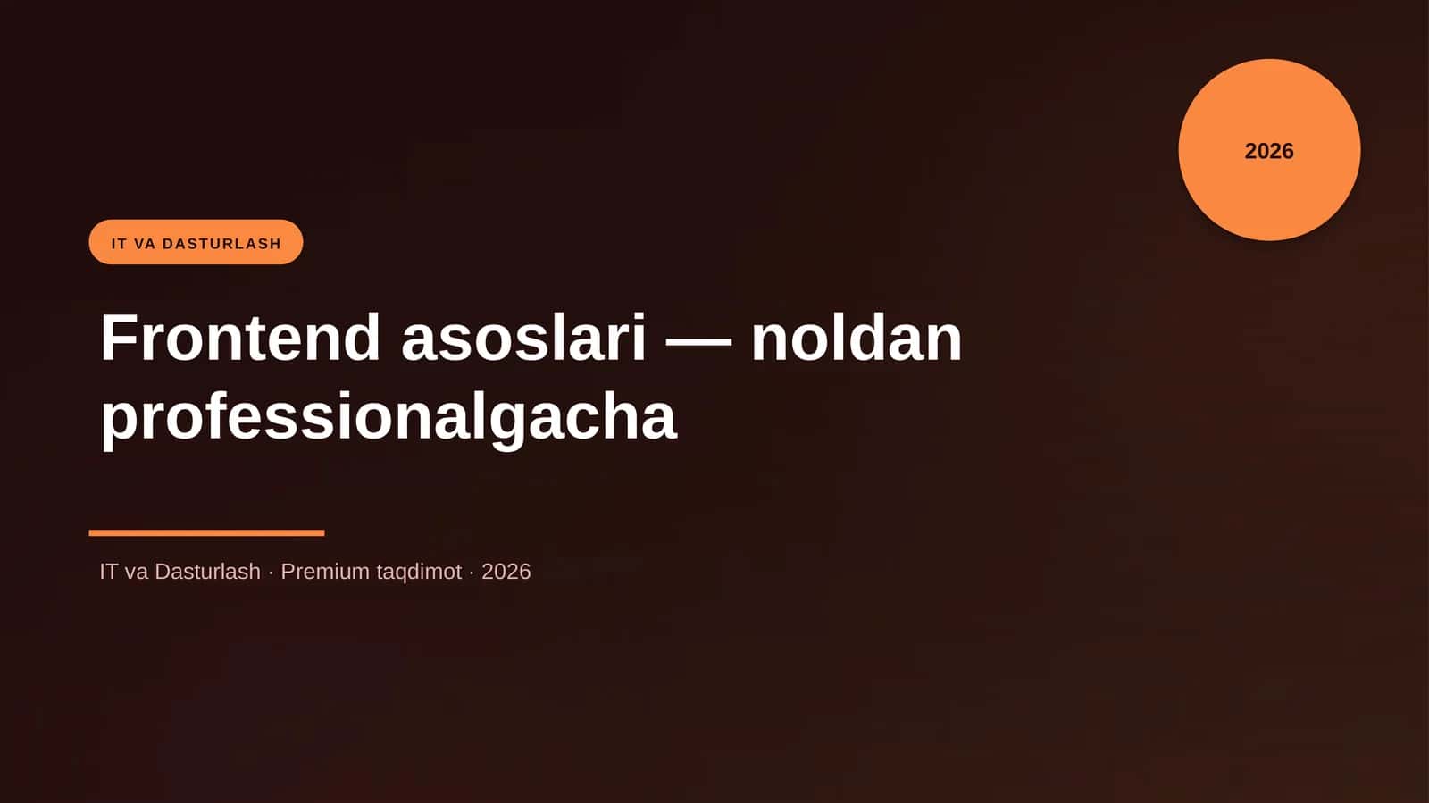 Frontend asoslari — noldan professionalgacha 1