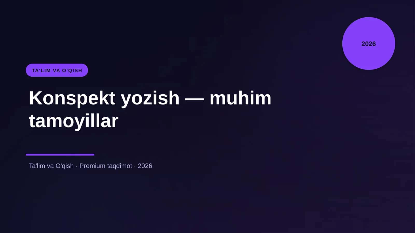 Konspekt yozish — muhim tamoyillar 1