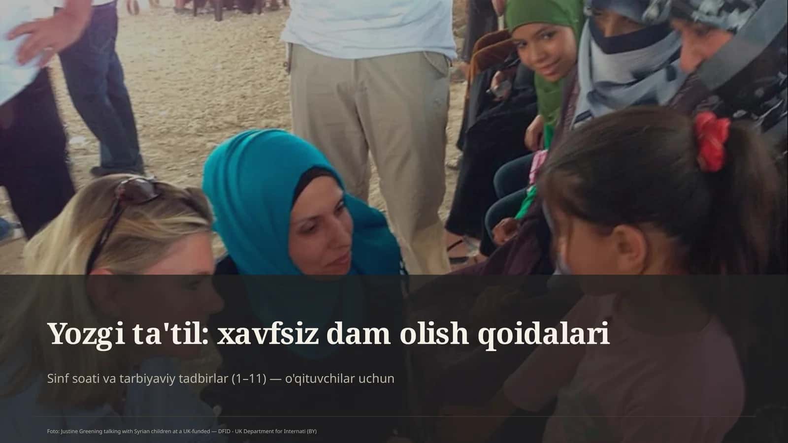 Sinf soati va tarbiyaviy tadbirlar (1–11) — o'qituvchilar uchun 1
