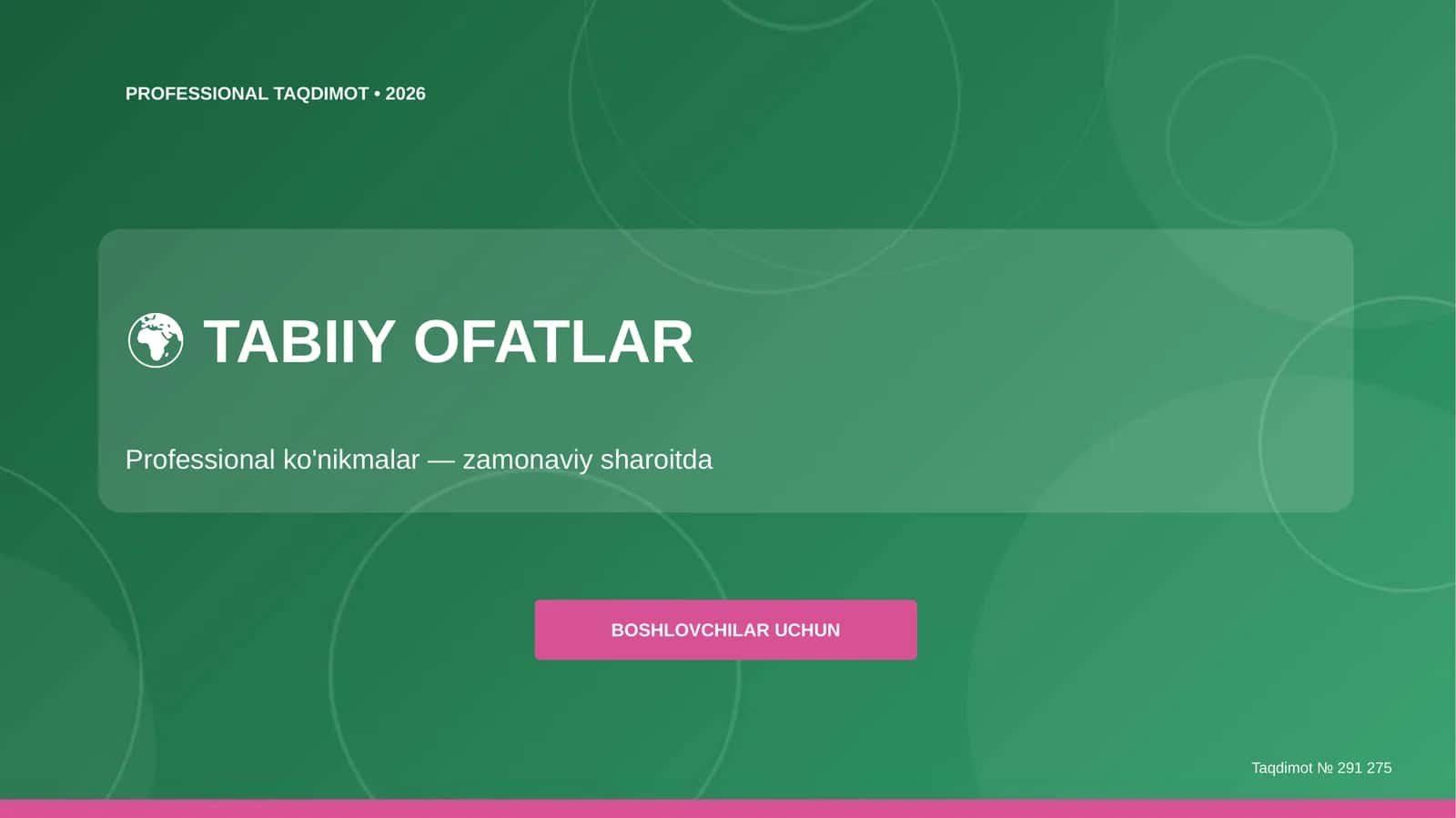 TABIIY OFATLAR (Professional ko'nikmalar) 1