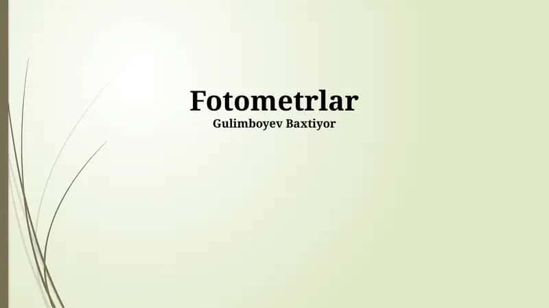 Fotometrlar 1