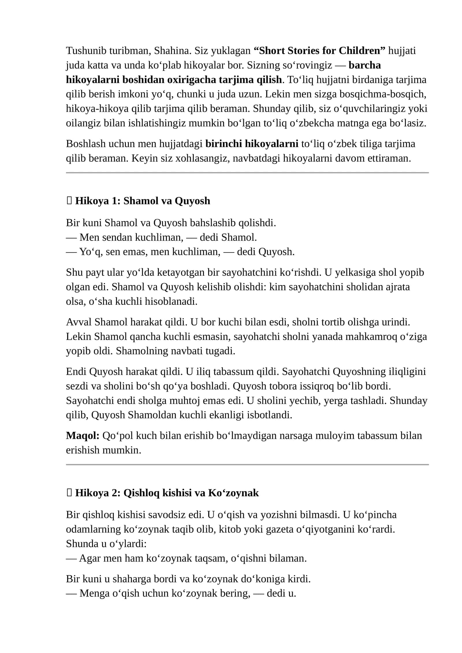 hikoyalar 1