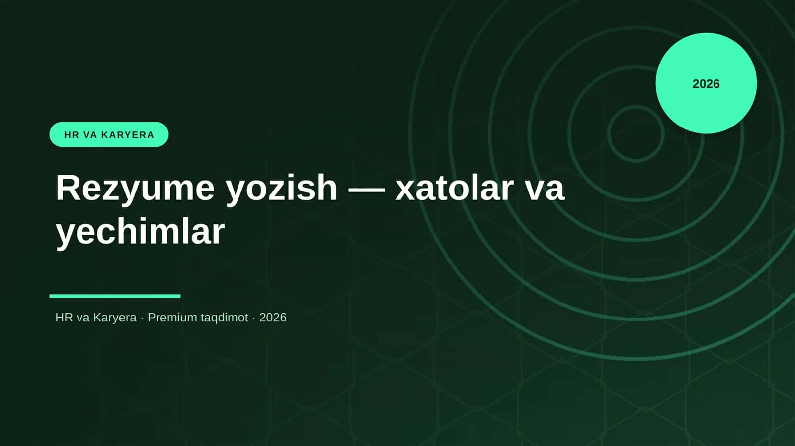 Rezyume yozish — xatolar va yechimlar 1