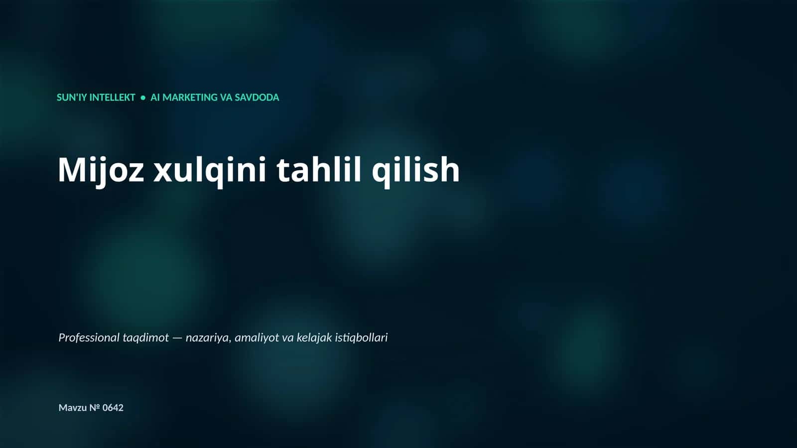 SUN'IY INTELLEKT • AI MARKETING VA SAVDODA 1