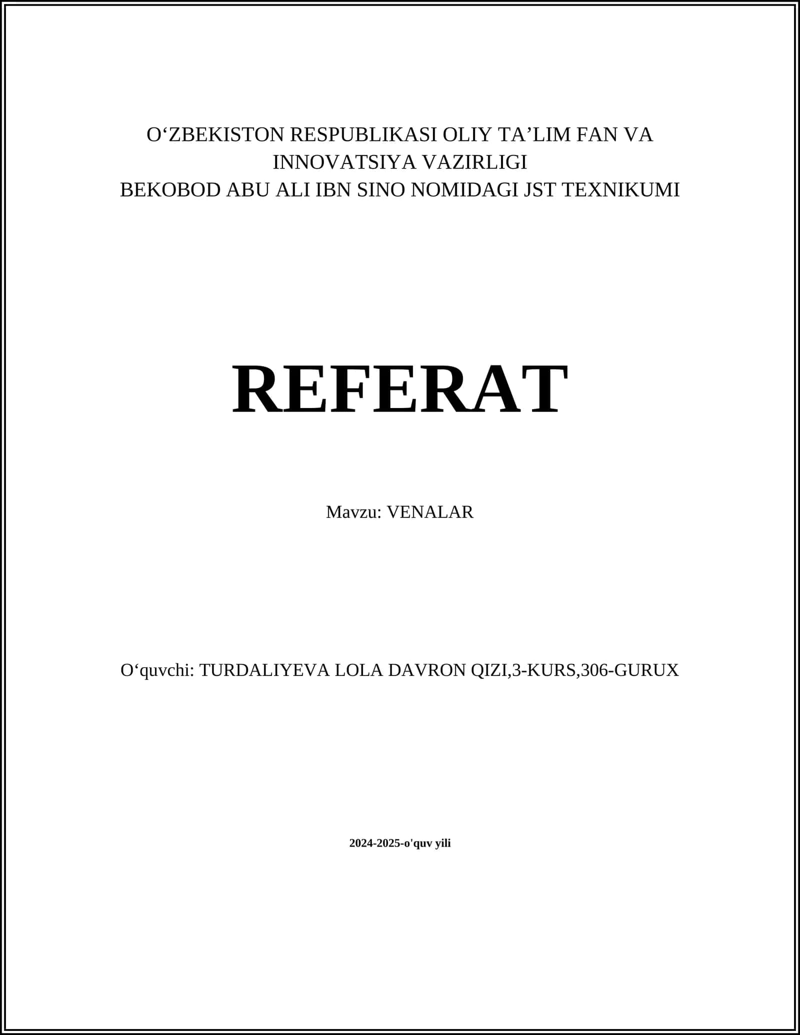 Venalar 1