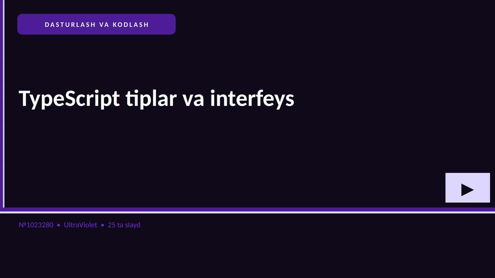 TypeScript tiplar va interfeys 1