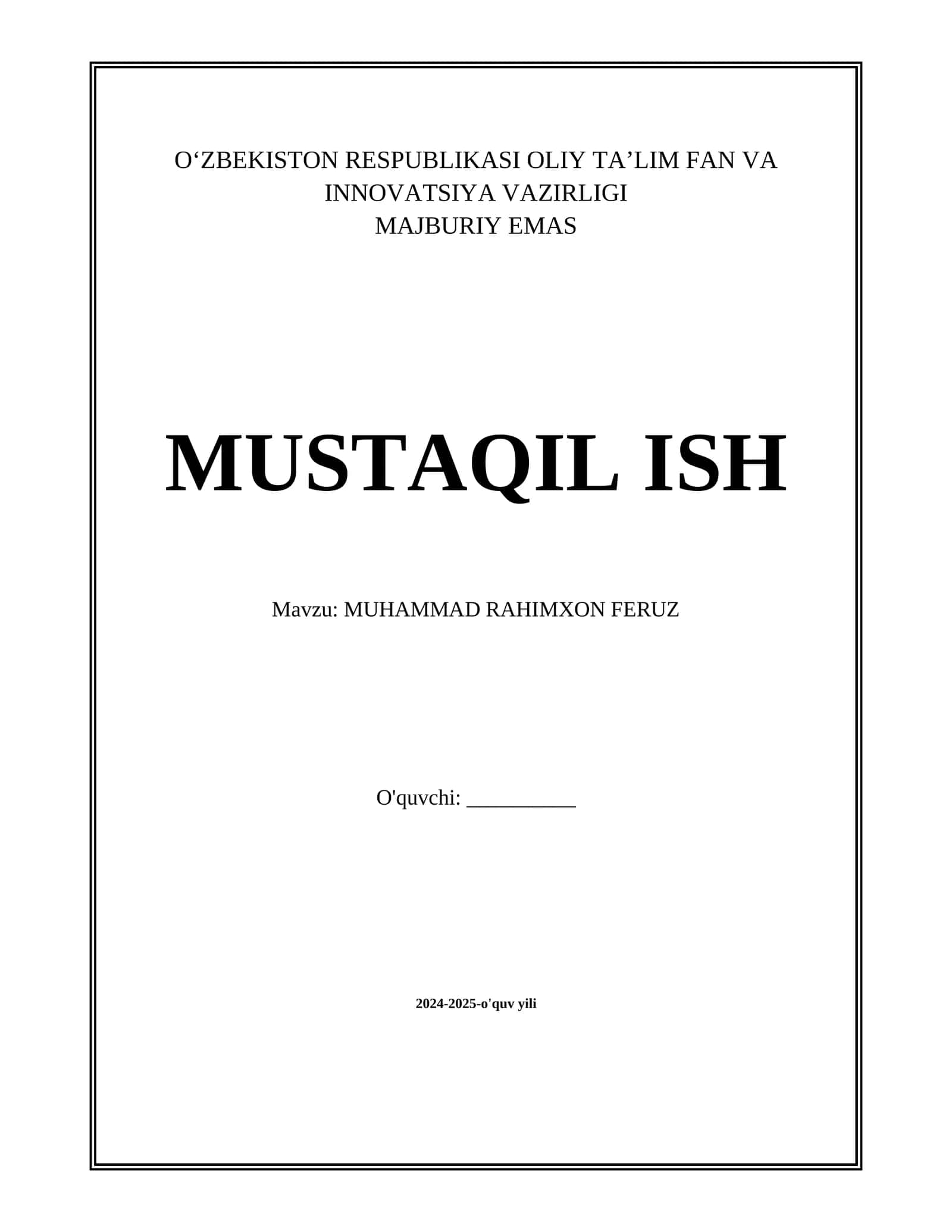 MUHAMMAD RAHIMXON FERUZ 1