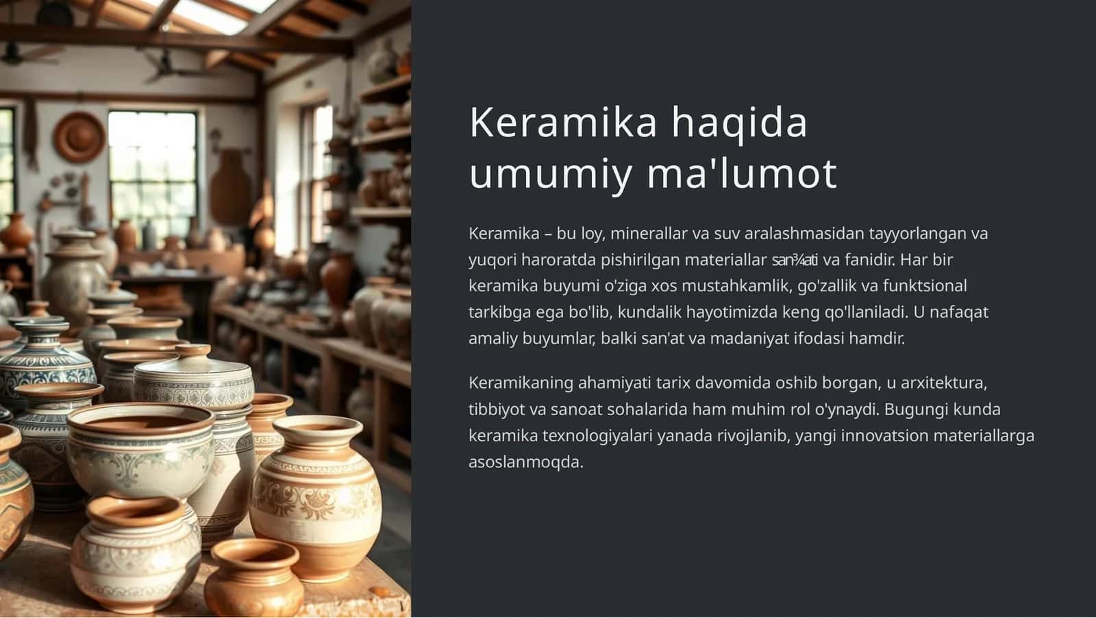 Keramikahaqiда umumiy ma'lumot 1