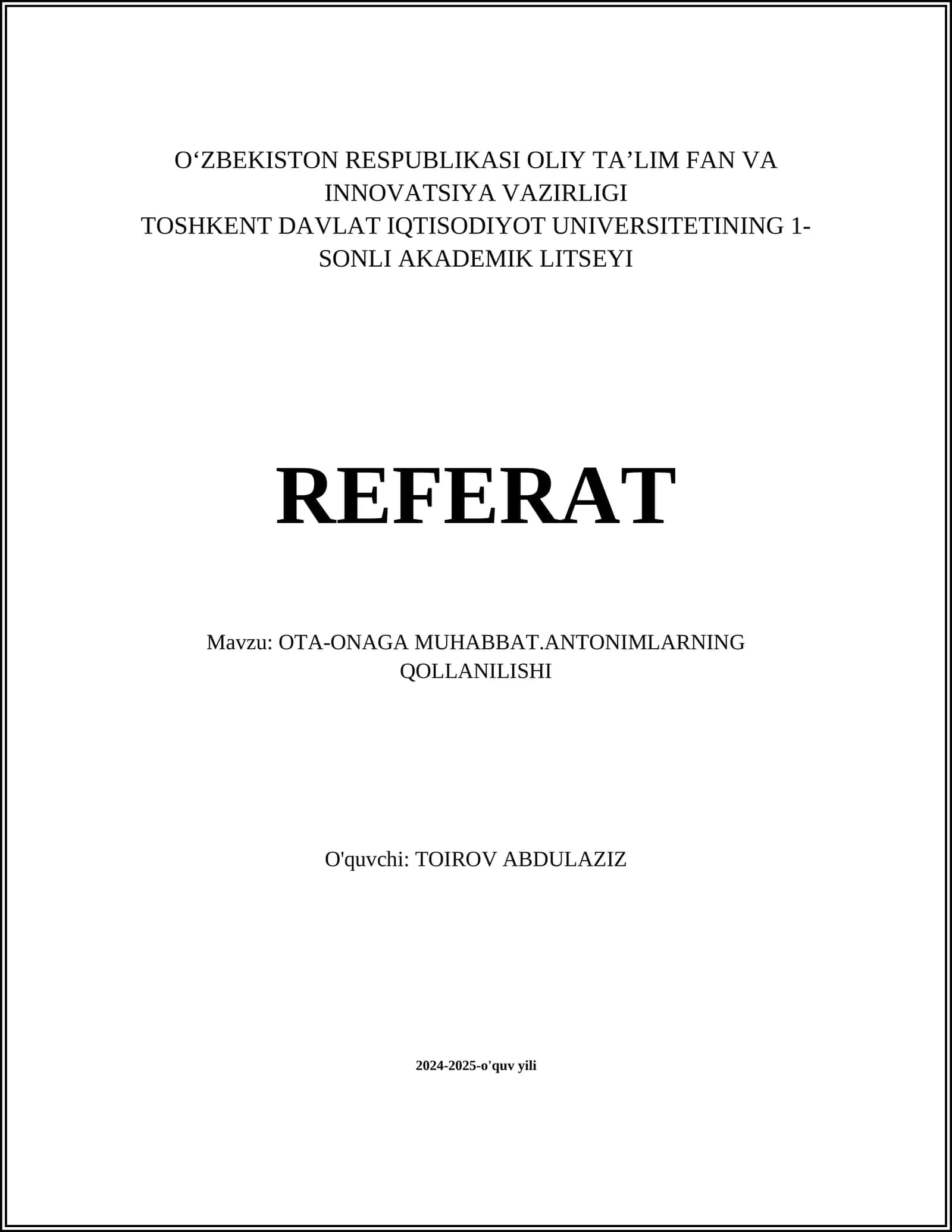 Antimlarning Definitsiyasi 1