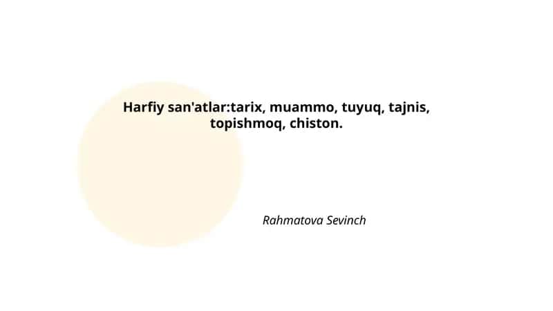 Harfiy san'atlar tarixi 1