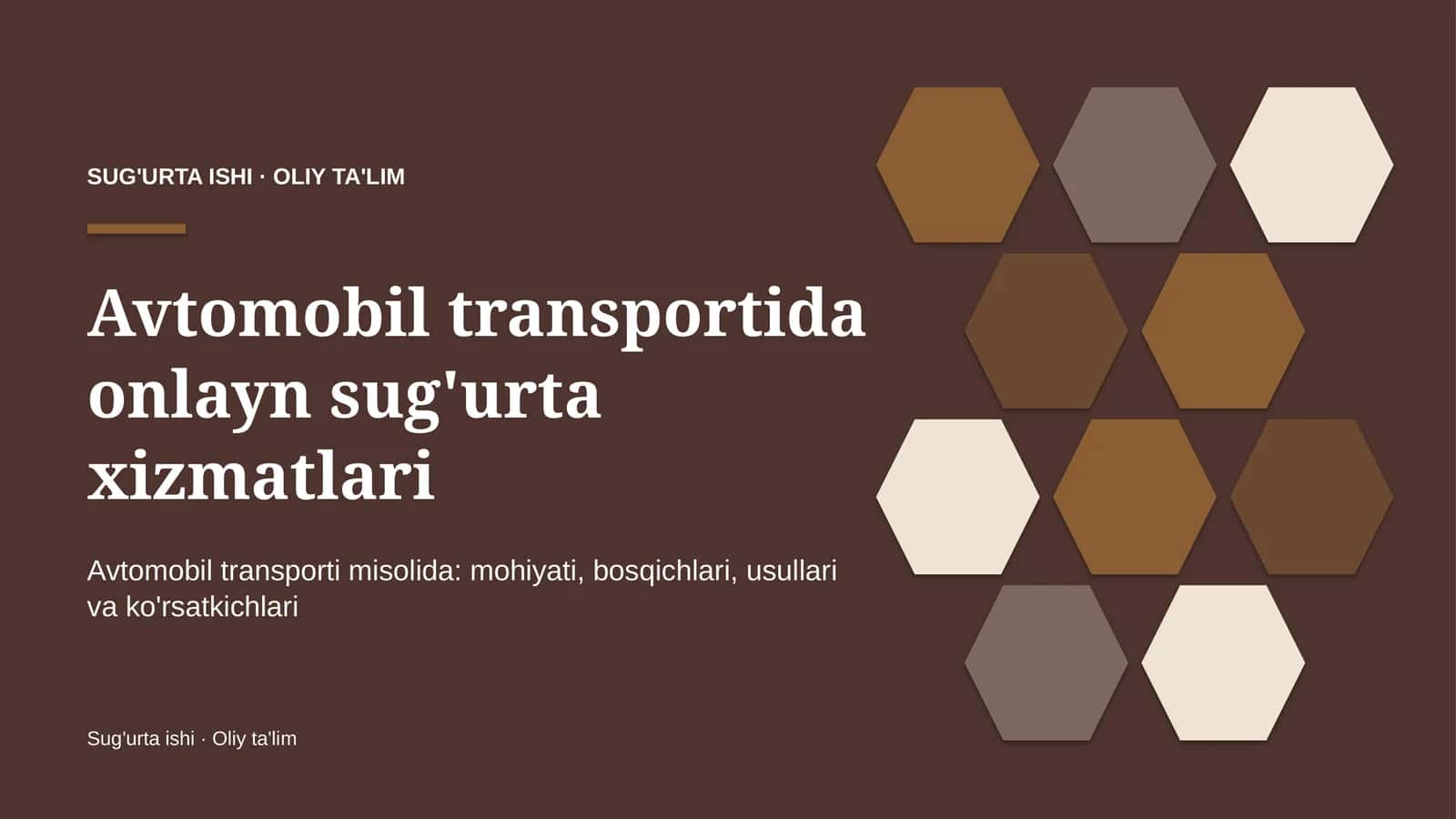 Avtomobil transportida onlayn sug'urta xizmatlari 1