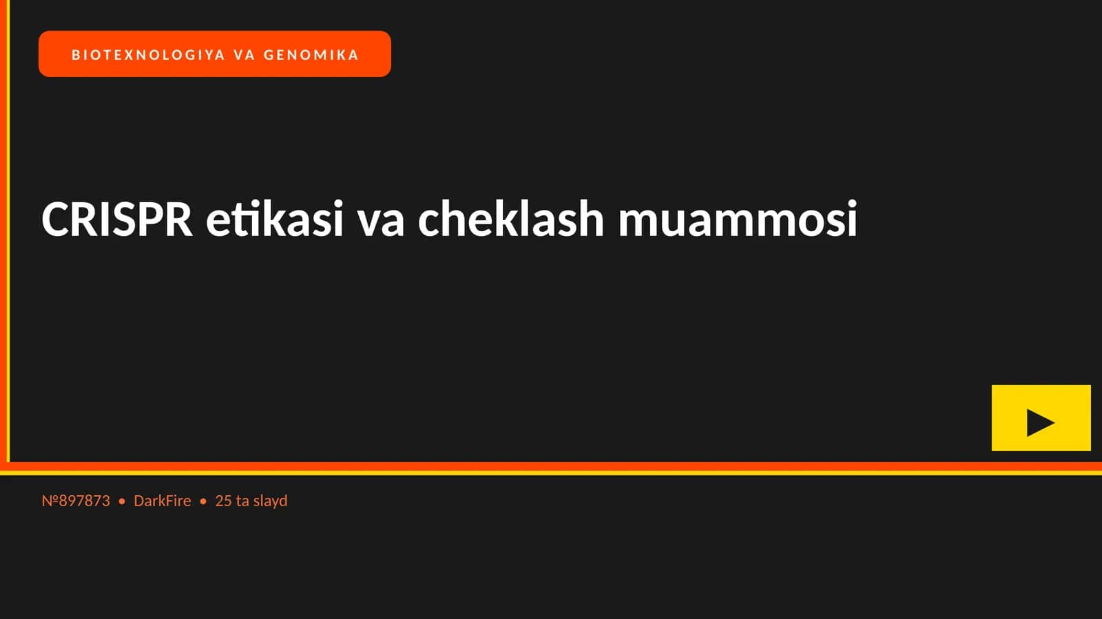 BIOTEXNOLOGIYA VA GENOMIKA 1