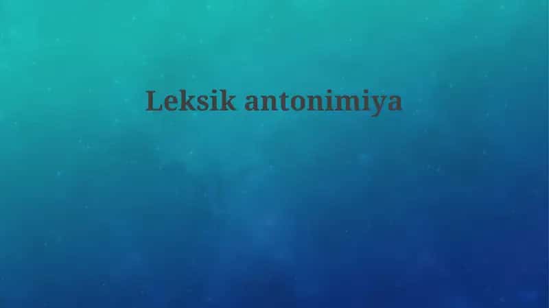 Leksikantonimiya 1