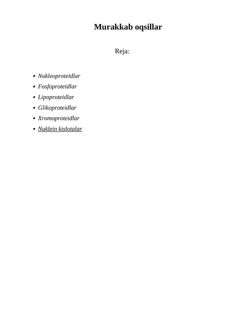 Murakkab oqsillar 1