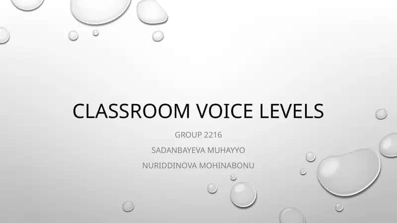 Classroom voice levels 1