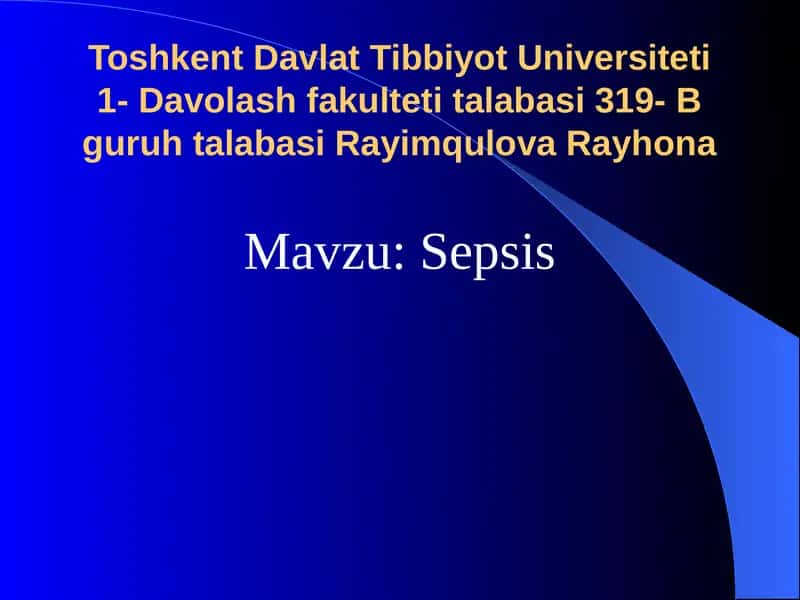 Sepsis 1