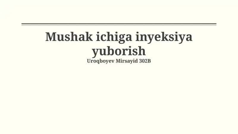 Intramuskulyar in'ektsiya 1