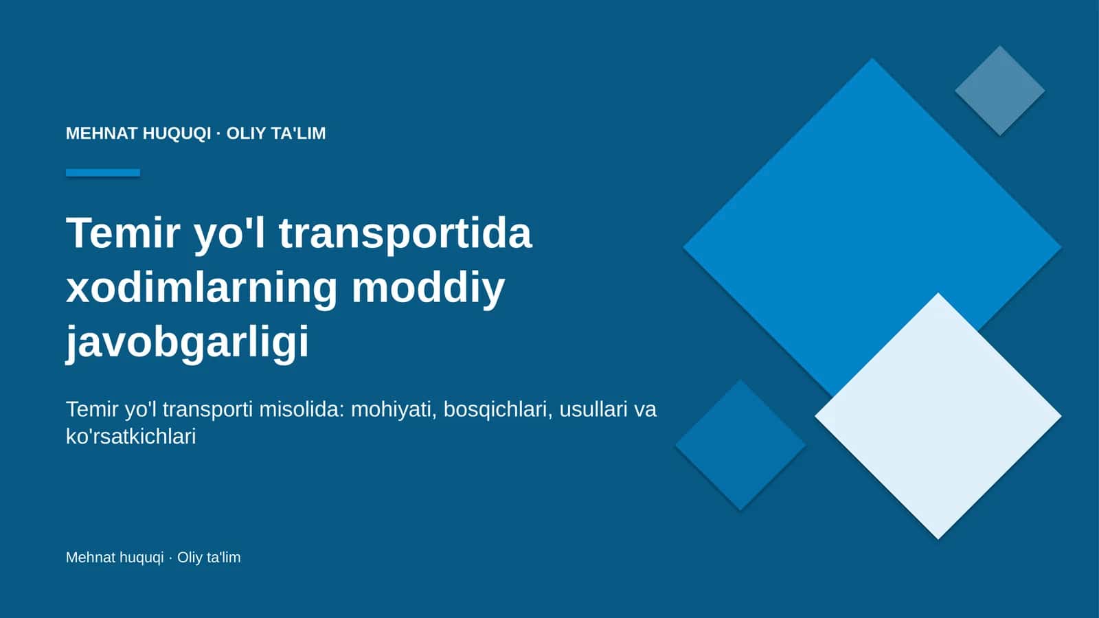 Temir yo'l transportida xodimlarning moddiy javobgarligi 1