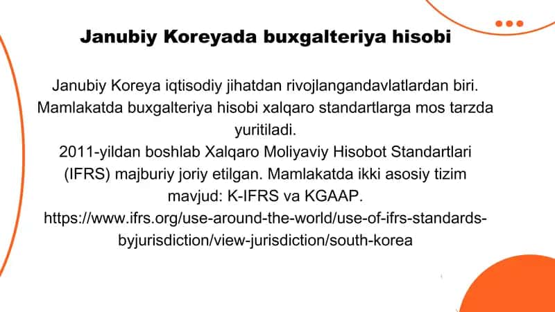 Janubiy Koreyada buxgalteriyahisobi 1