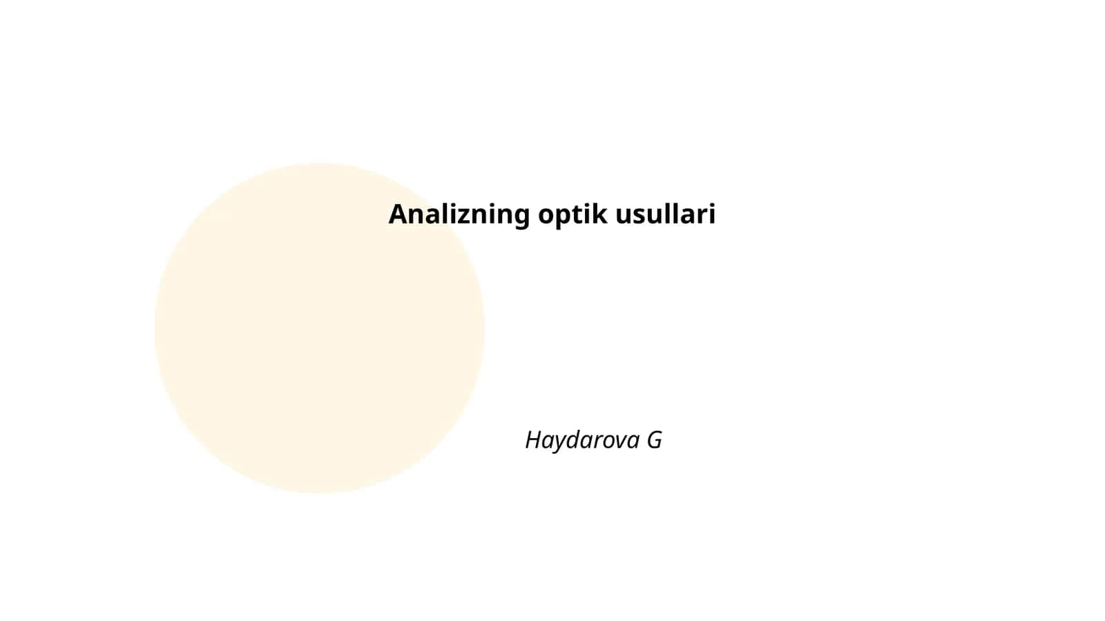 Analizning optik usullari 1