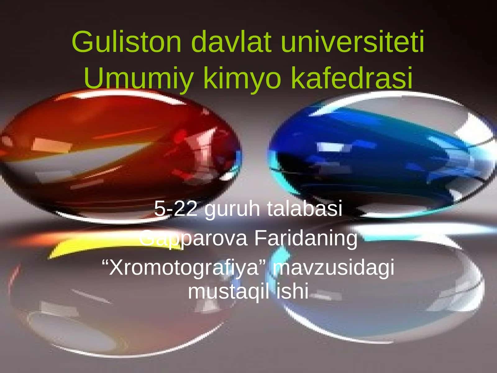 Xromatografiya moddalarni ajratish 1