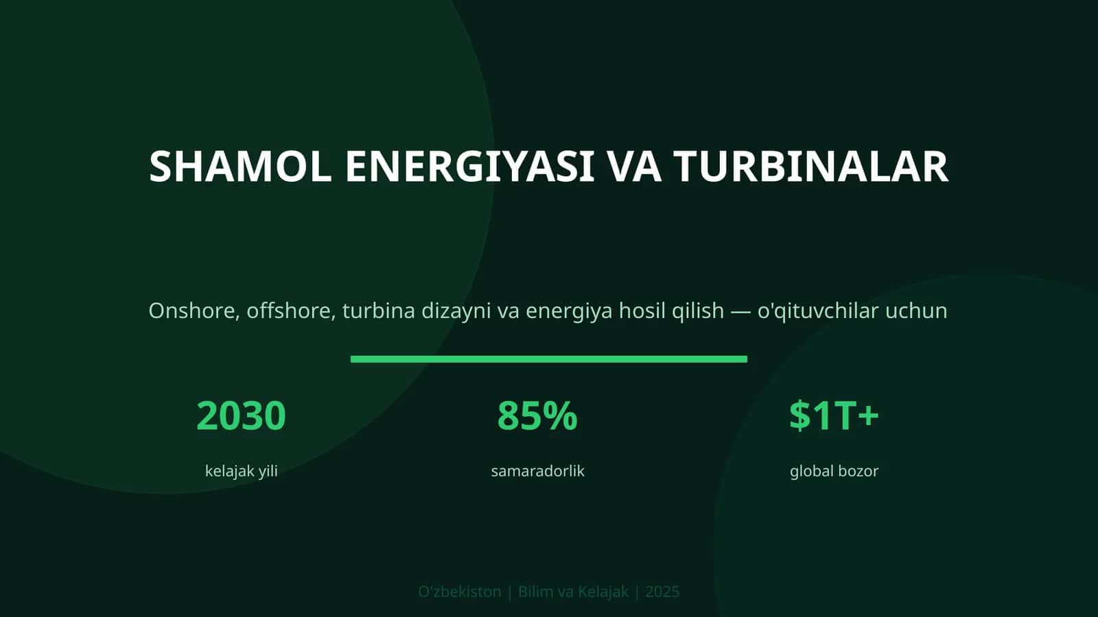 Shamol energiyasi va turbinalar 1