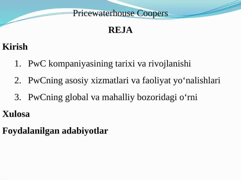 Pricewaterhouse Coopers 1