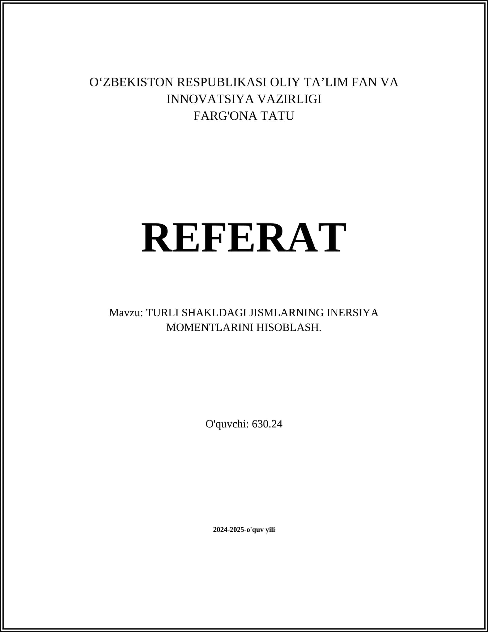 Doiraviy plastinkaning inersiya momenti 1