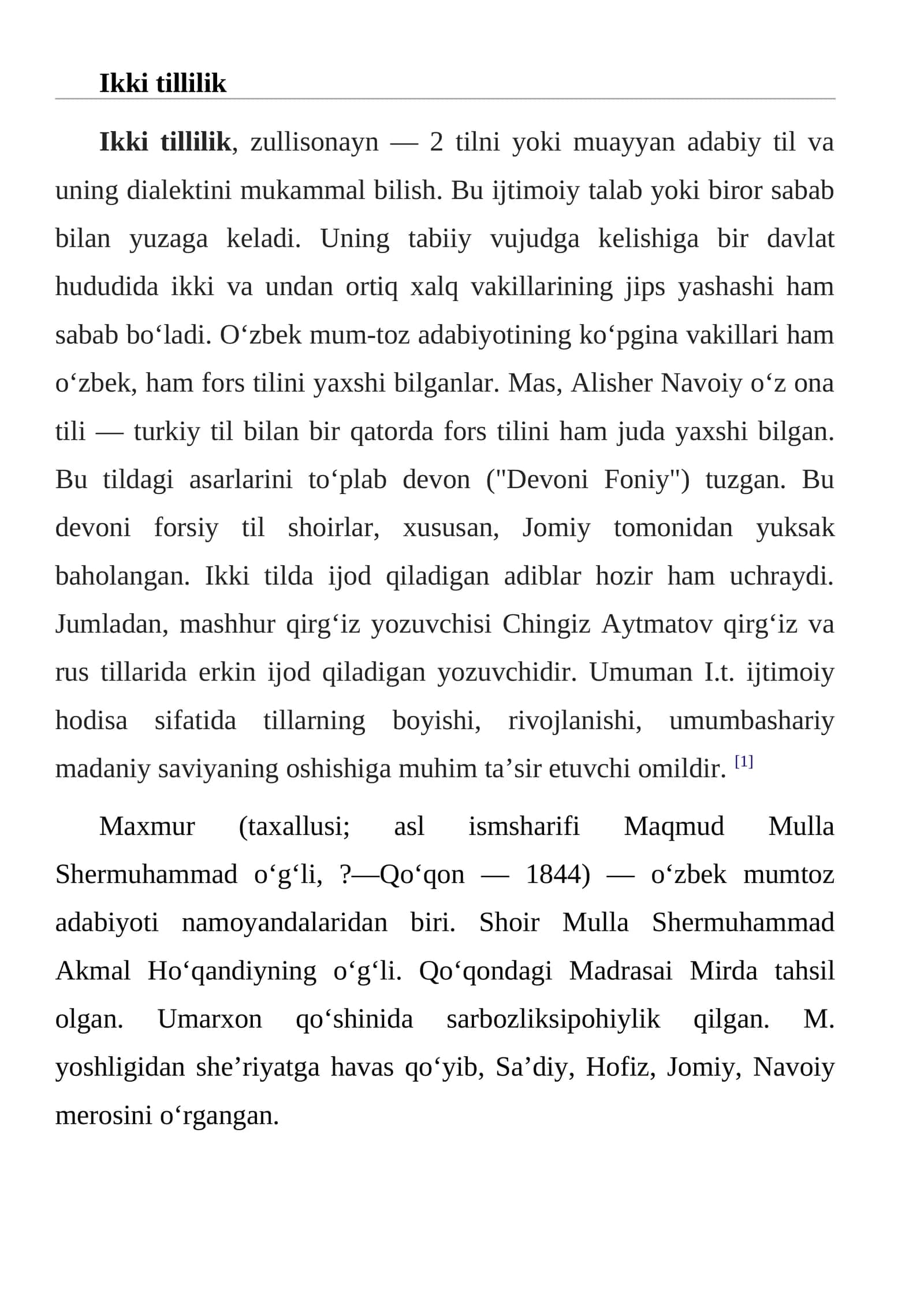 Ikki tillilik 1
