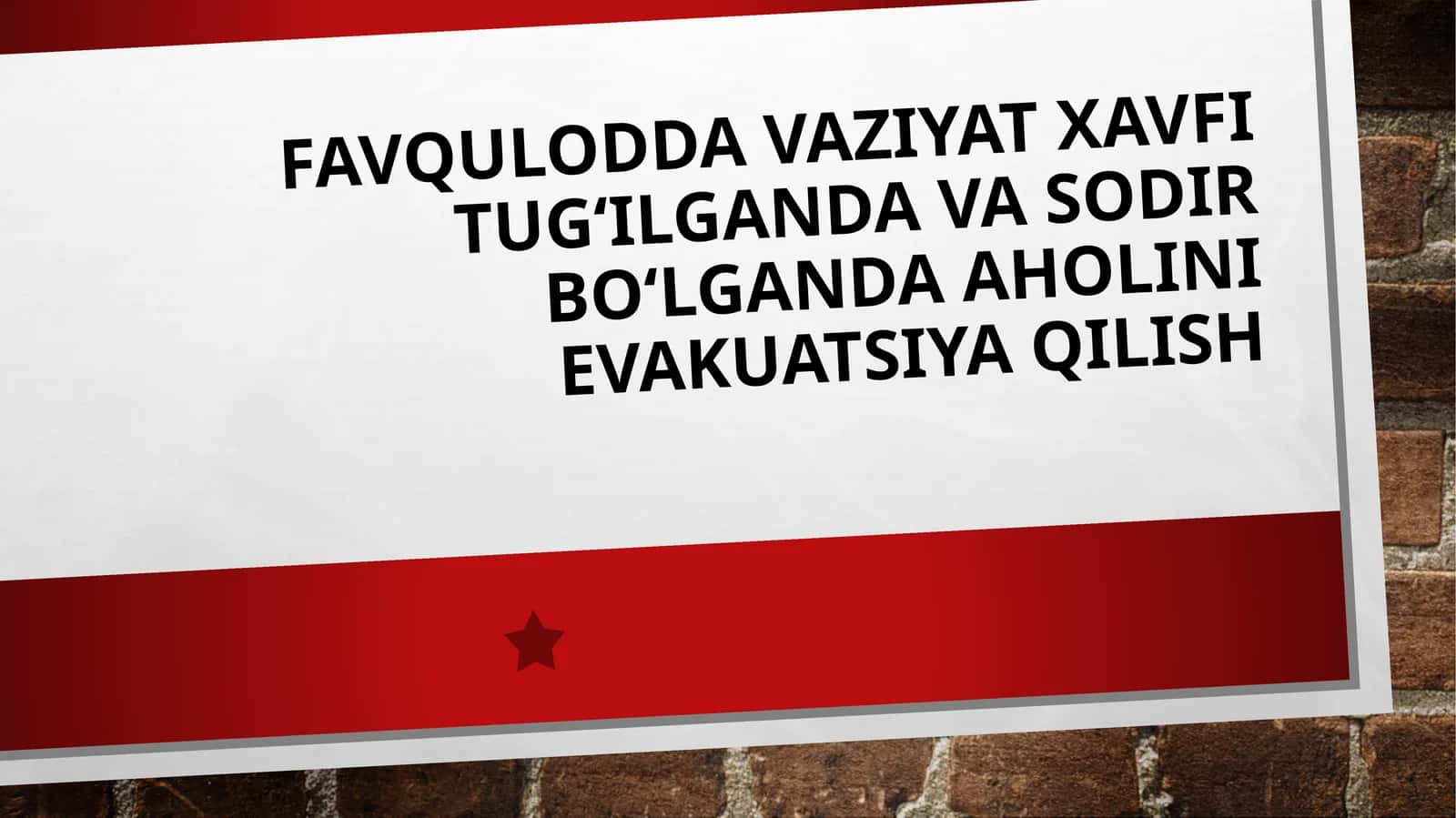 Evakuatsiya Mexanizmlari 1
