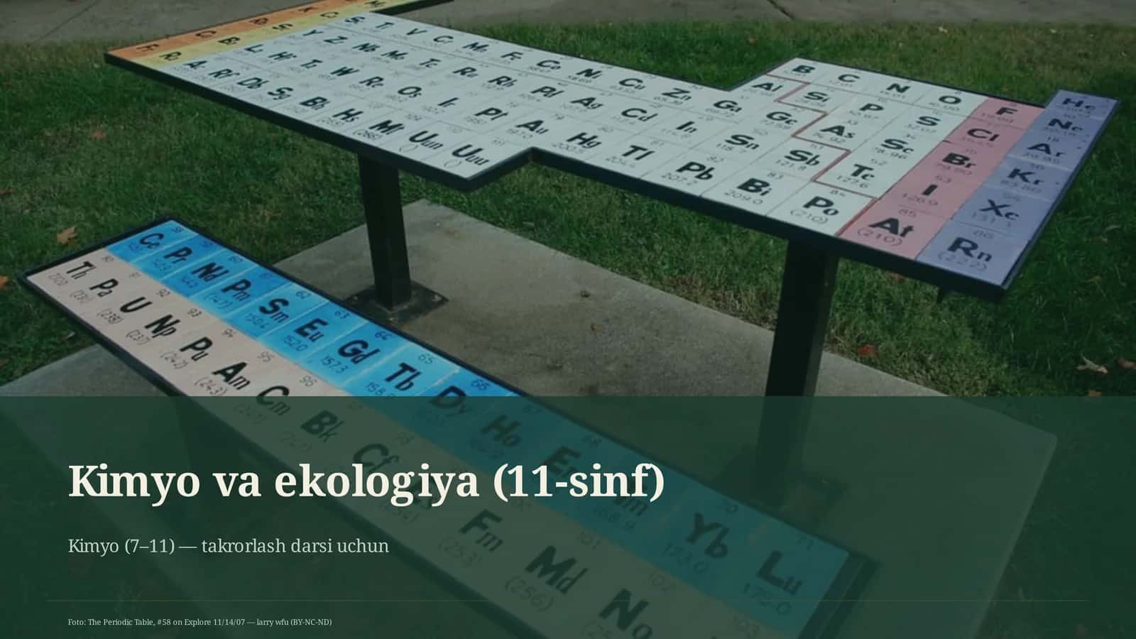Kimyo va ekologiya (11-sinf) 1