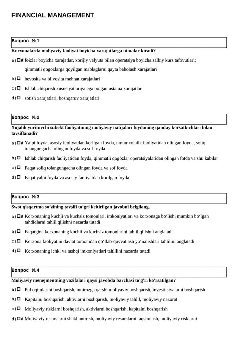 FINANCIAL MANAGEMENT 1