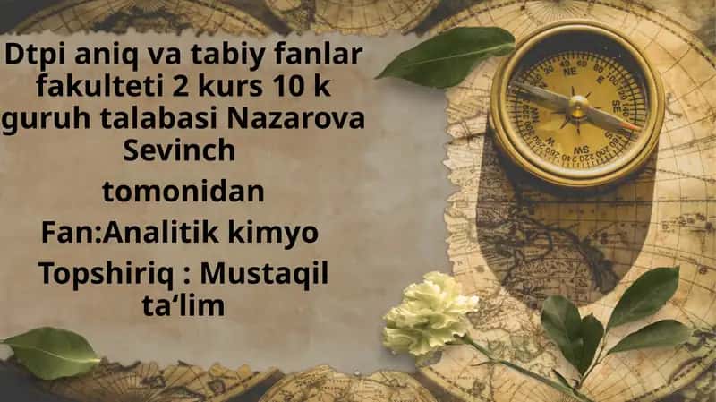 Analitik kimyo laboratoriyasi ishlarini bajarish 1