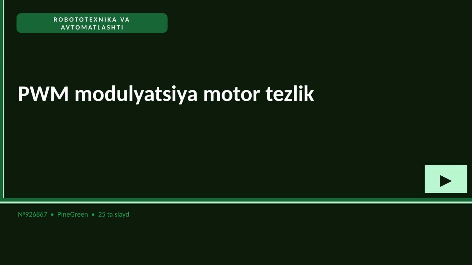 PWM modulyatsiya motor tezlik 1