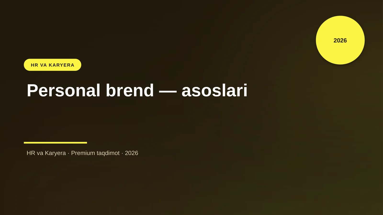 Personal brend — asoslari 1