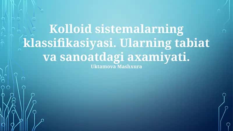 Kolloid sistemalar 1