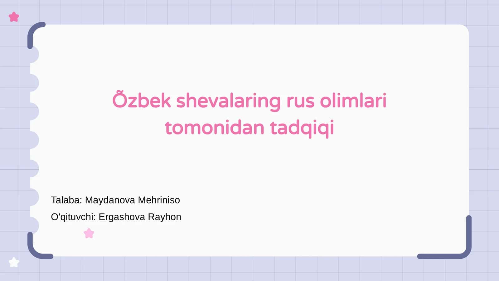 O'zbek shevalari rus olimlari tomonidan tadqiqi 1
