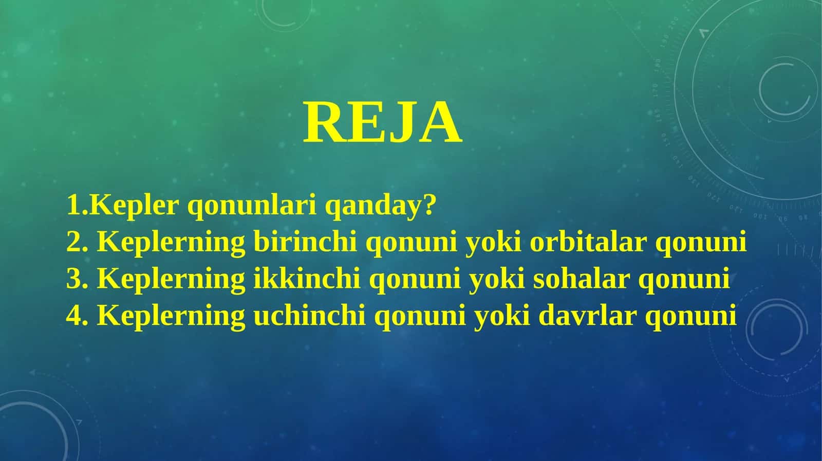Kepler qonunlari 1