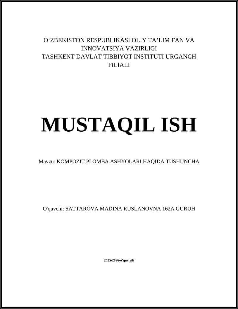 Kompozit Plomba Ashyolari 1