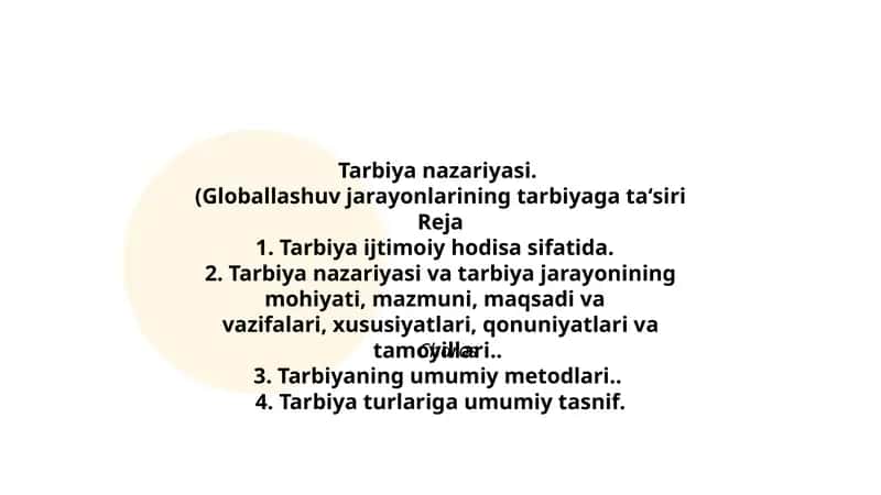 Tarbiya nazariyasi 1