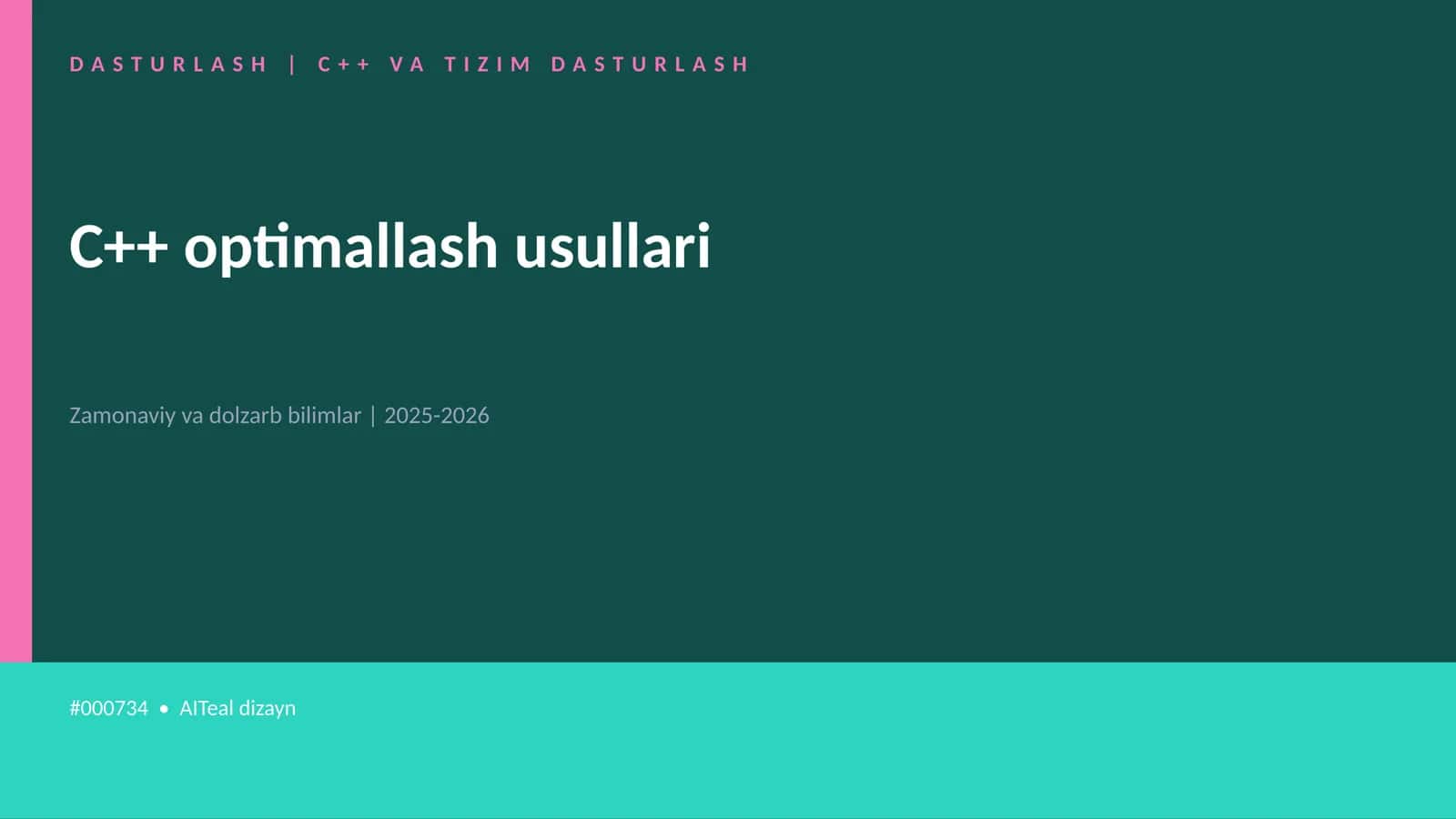 C++ VA TIZIM DASTURLASH 1