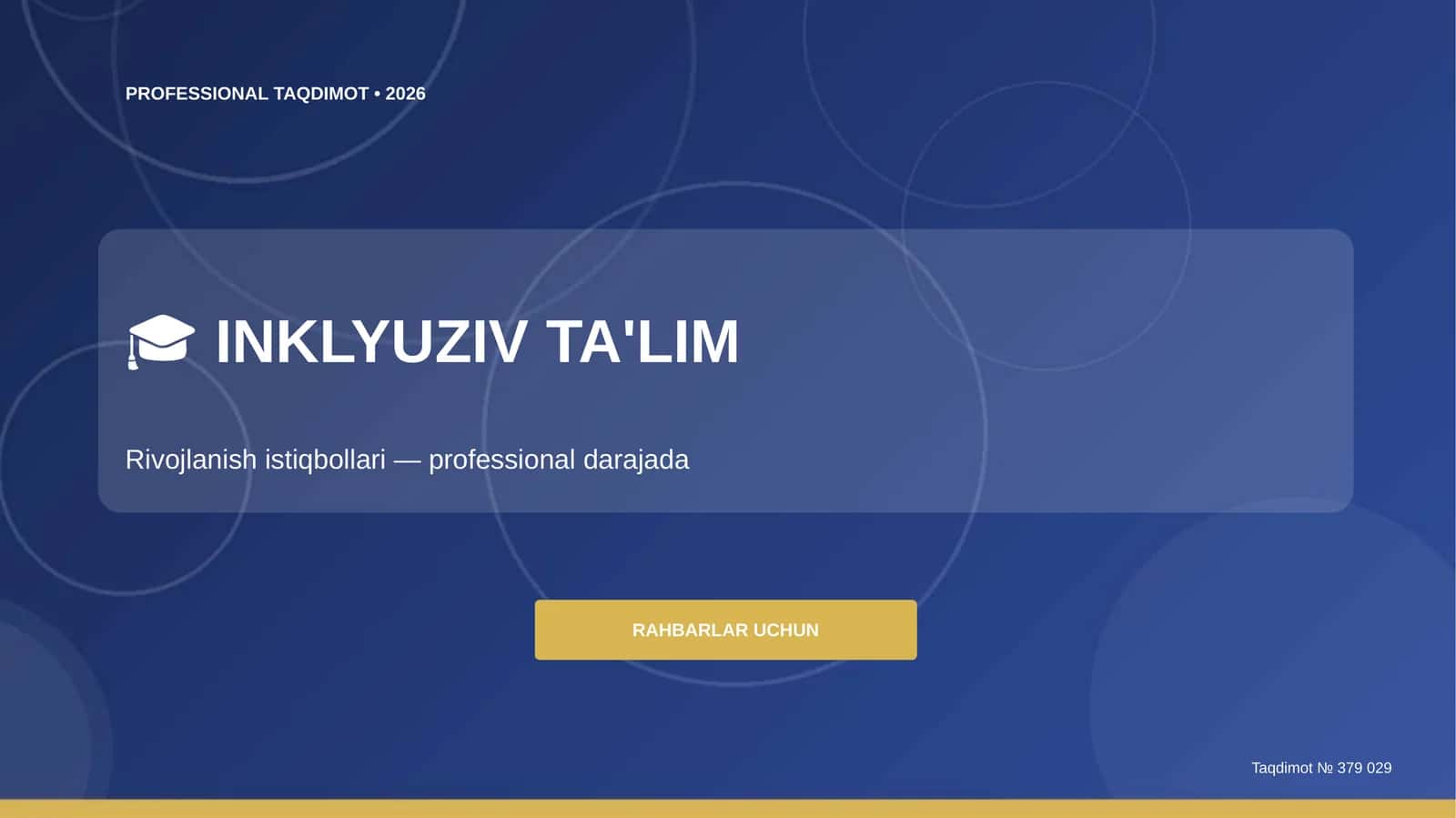 PROFESSIONAL TAQDIMOT • 2026 1