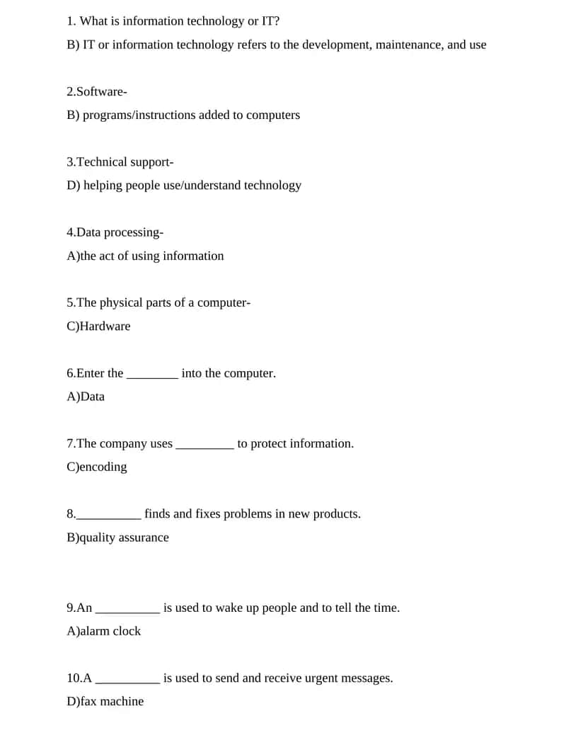 Information Technology Basics 1